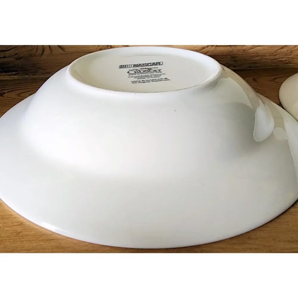 2 Gibson NASCAR Victory Rimmed Soup Bowls 9